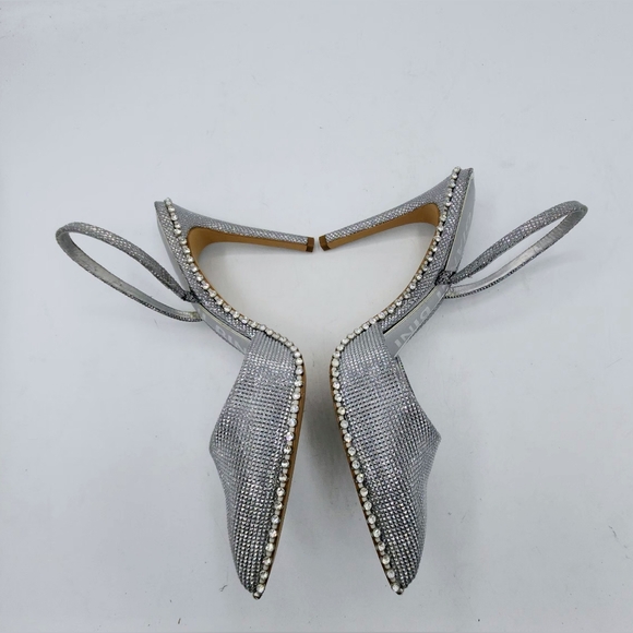 Gianni Bini Silver Rhinestone Embellished Slingback Pumps - Size 7.5 - Picture 13 of 17